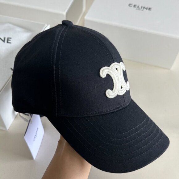 Celine Navy Cap with Cream Logo - Picture 5 of 6